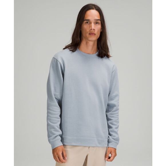Lululemon Men's French Terry Oversized Seal Gray Crew Neck Sweatshirt Sz M - Picture 1 of 11